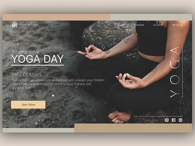 Landing page | Yoga classes free landing screen startpage ui ux yoga