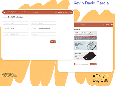 #DailyUI Day 88: Sign up form account create account dailyui form grocery new account password register registration sign up signup