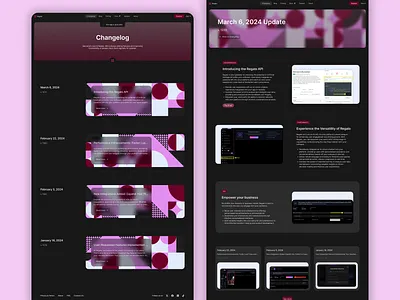 Regalo AI - Changelog & Updates Page 2024 ai api artificial intelligence bento blog changelog chat gpt chatgpt concept landing page re design saas spline startup