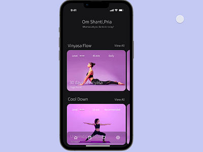 Yoga App Concept (Daily Yoga Flow) app design app prototype figma minimalistic app mobile design product design ui ui design ux design