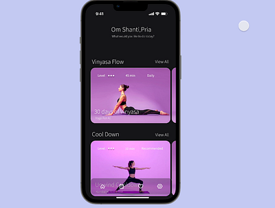 Yoga App Concept (Daily Yoga Flow) app design app prototype figma minimalistic app mobile design product design ui ui design ux design