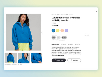 Lululemon | Goods card card goods landing sale typography ui ux