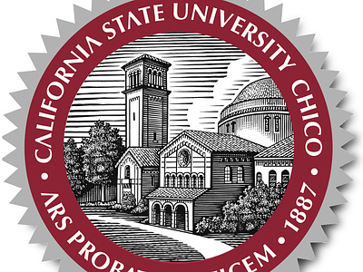 CSU Chico Logomark rendered by Steven Noble artwork branding design engraving etching illustration line art logo scratchboard steven noble visual identity woodcut