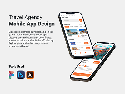 Travel Agency Mobile App Design graphic design mobile app tour app travel agency travel guide app uiux design user exprience user interface