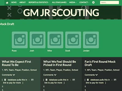 GM Jr Scouting (CSS-drawn front end UI shells for web app) branding design flat graphic design minimal mobile typography ui ux visual design web web design website website design