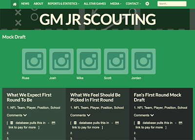 GM Jr Scouting (CSS-drawn front end UI shells for web app) branding design flat graphic design minimal mobile typography ui ux visual design web web design website website design