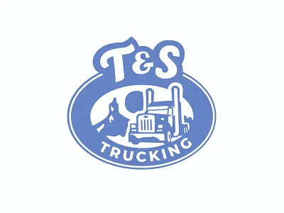 Trucking Logo - T&S Trucking badge blue branding circle initials logo logos oval retro timeless truck trucking trucking co trucks