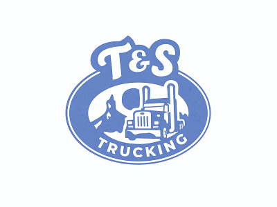 Trucking Logo - T&S Trucking badge blue branding circle initials logo logos oval retro timeless truck trucking trucking co trucks