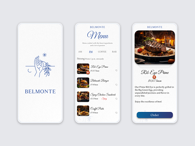 Daily UI 043 - Drink and Food Menu ai images blue tones culinaryart daily ui drink and food menu food food app food ui list menu design midjourney minimal ui mobile app mobile ui product design ui ui challenge