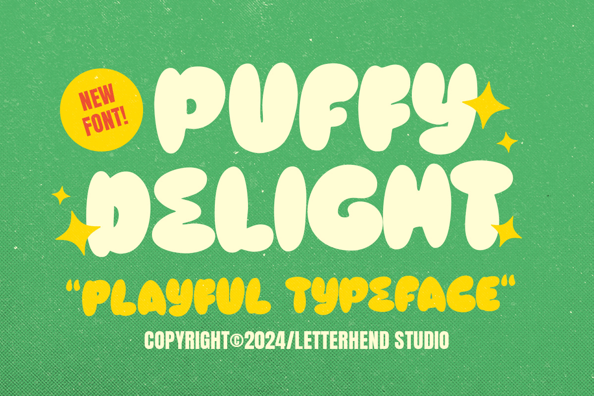 Puffy Delight - Playful Display Font freebies pop