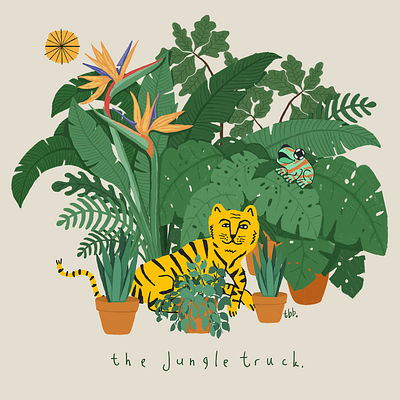 The Jungle Truck animal graphic graphic design houseplant illustration plant plants shop tiger