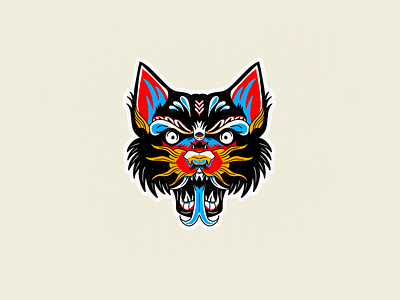 Espíritu Ancestral design illustration ilustración lobo mexican mexico méxico old school sticker tastoan tattoo traditional wolf