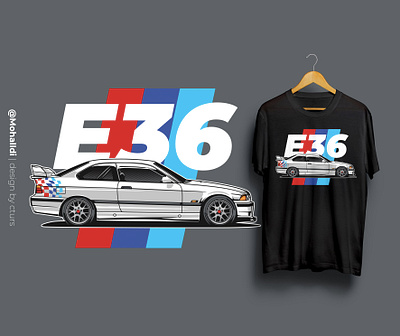 Sideview E36 car tshirt