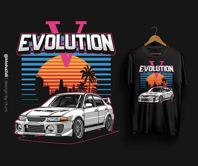 Lancer Evolution 5 car tshirt