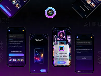 AI Image generator App ai app design landing page ui ux