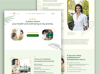 Elite Food Therapy Website Design design figma ui uiux user experience user interface web design website design