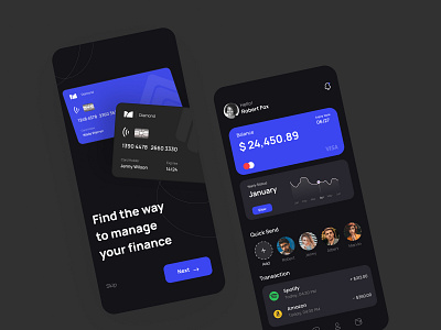 Finance App app design banking app cards dashboard e wallet finance manager app finance ui design fintech ios minimalist mobile ui payment savings send money app transaction transfer money uiux visual identity