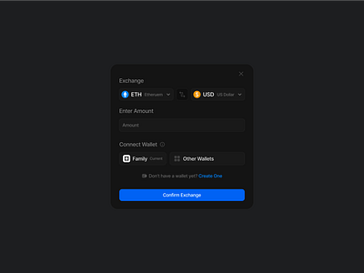 Currency Exchange Modal app clean component crypto currency design design system exchange field figma input landing page light modal ui ui design ui element ui kit wallet widget