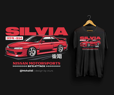 Red Silvia S14 car tshirt