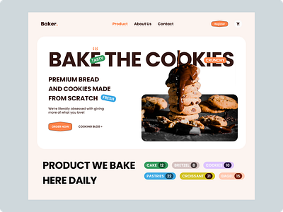 Bakery Landing Page bakery bakery landing page branding cookies design icon landing page ui ux website website design