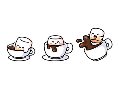 Toasty Coffee ☕️ branding cafe character coffee coffeeshop cup cute drink espreso illustration marshmellow mascot sugar