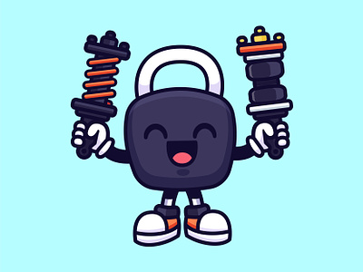 Pad Lock 🔒 automotive cartoon character cute happy illustration lock mascot padlock vector