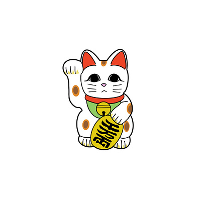 Lucky Cat art cat coin graphic design illustration japan japanese logo lucky cat manekineko