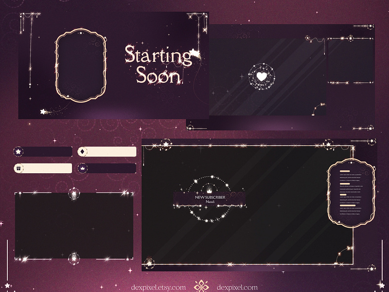 Glow Shimmer Starlight Animated Stream Pack | Chatting Animated design graphic design illustration stream stream design stream pack twitch vtuber