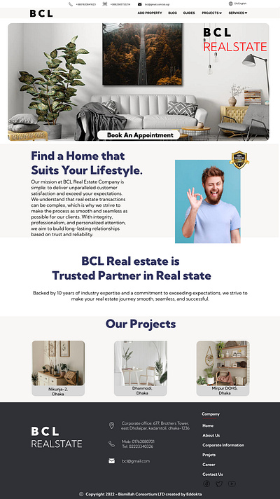 Welcome to the future of real estate exploration! 🏡✨ B C L homepage prototype real state company wesite ui user friendly ux website