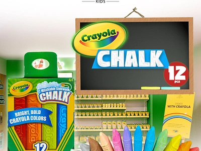 crayola chalk ad branding design flat graphic design illustration illustrator minimal social media vector