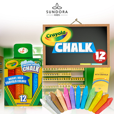 crayola chalk ad branding design flat graphic design illustration illustrator minimal social media vector