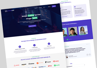 AkademiKode - Landing Page Website course design exploration landing page landingpage study ui ui design uidesign uiuxdesign user experience user interface userexperience userinterface ux ux design uxui web design website website design