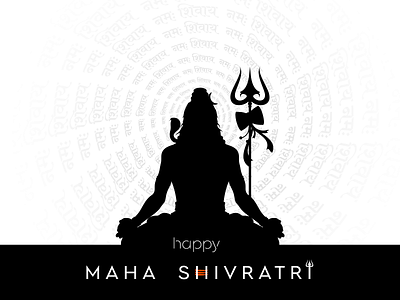 Happy Mahashivratri | Festival Post black and white black design brand identity branding design idea dribbble festivals post god graphics design illustration inspirational logo logo design mahadev mahashivratri religion