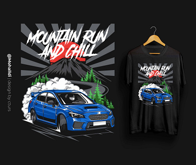 Subaru Mountain Run and Chill car tshirt