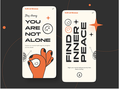 Find Your Inner Peace : A Calming Journey to Mental Wellness calm ui design meditation app design mental health app design mental health website design mindfulness app design mobile first mental health app therapy app design uiux design uiux for mental health uxui design web design web ux design website design wellness app uiux
