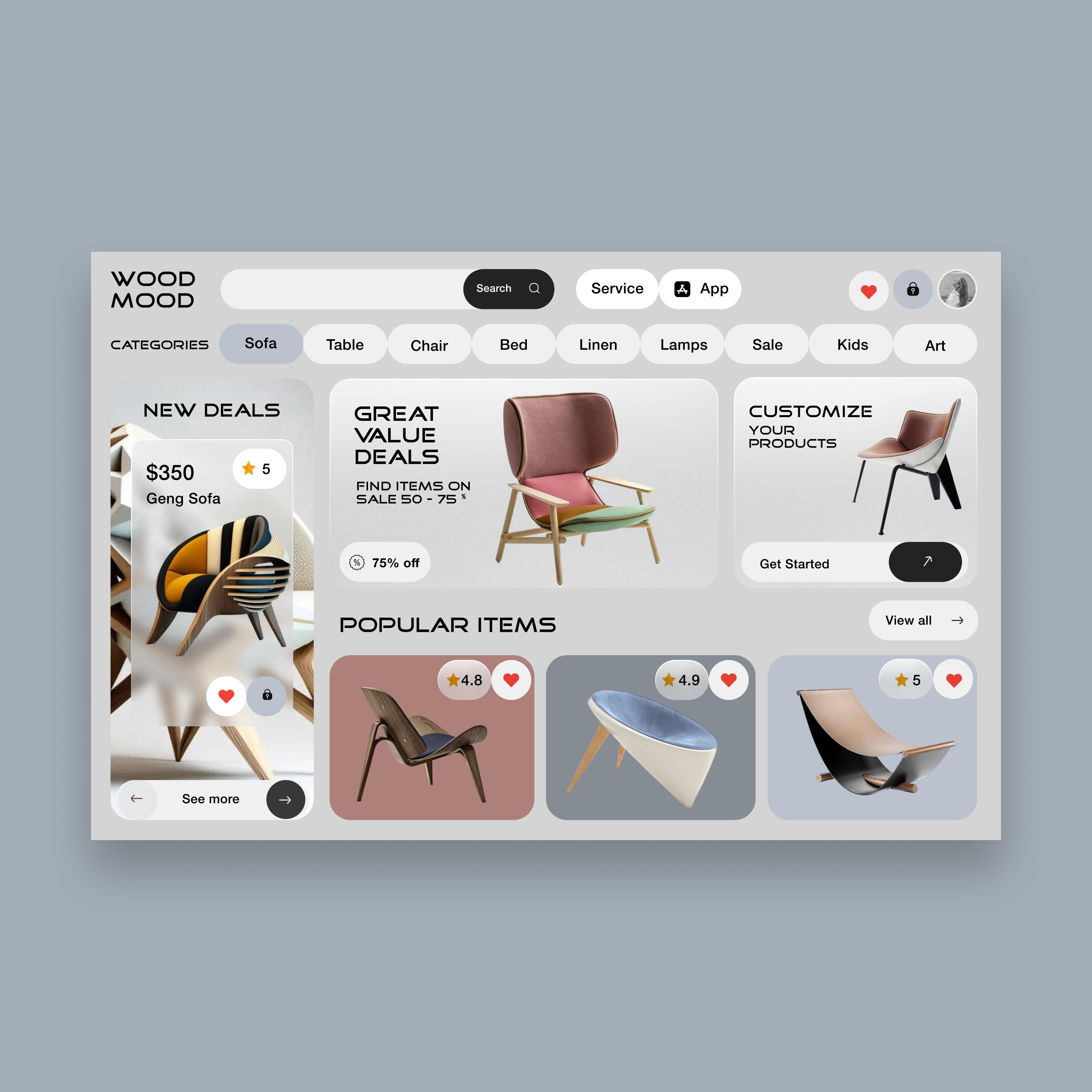 WOOD MOOD LANDING PAGE agency design figma graphic design landing page motion graphics new work online shop redesign ui web web design website