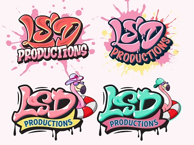 LSD Productions hand lettering graffiti logo branding creative logo cute logo design graffiti logo graphic design hand lettering hand made design identity illustrations lake logo logo logodesign logotype pool logo productions typeface typography ui design