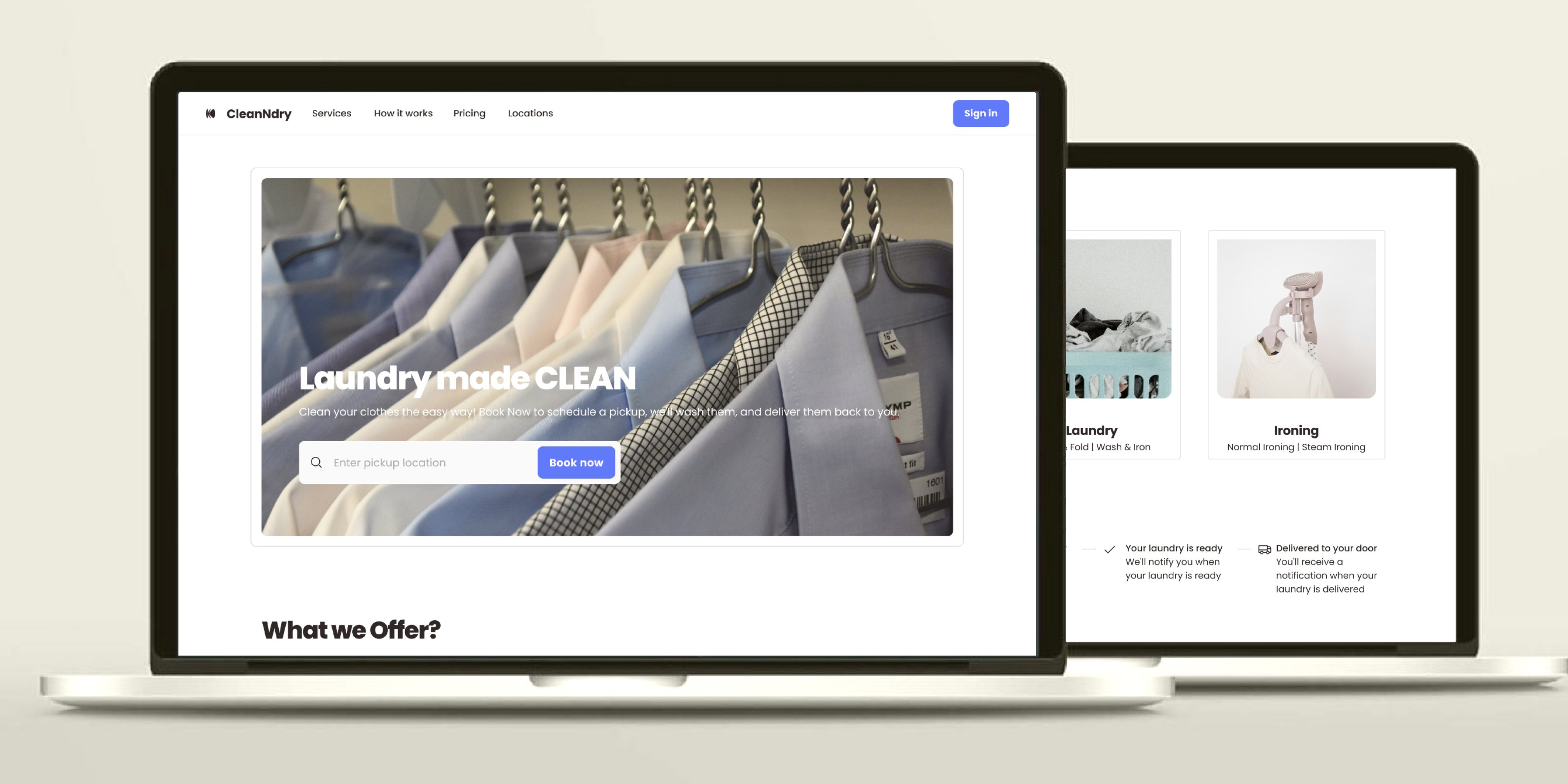 Laundry website - Landing Page Design 🔥 accessible branding clean dailyui design figma figma design intuitive landing page designer modern ui ui design ui designer uiux uiux design user interface ux ux designer web designer website design