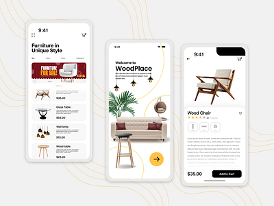 Online Furniture Shopping App branding design dribbble ecommerce figma graphic design mobile mobile app ui design mobile design online online shopping app product design shopping app ui ui design uiux user interface ux