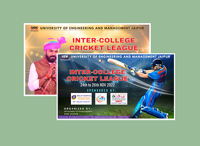 Banner Design (Inter College Cricket League) branding graphic design logo ui