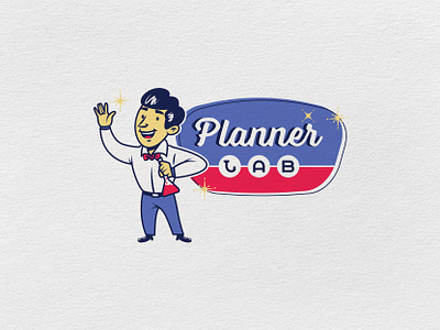 Planner Lab Logo Mascot adobe illustrator app illustration branding cartoon creativedesign design graphic design illustration logo retro vintage