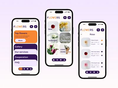 Flow(v)ers mobile app. UI branding colors dailyui dailyuichallenge design graphic design kyiv logo mobile mobile app open to work typography ui ukraine ux