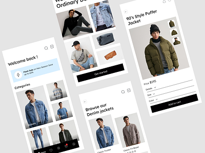 Fashion Store Mobile App app brand clean clothing denim e commerce fashion fashion app ios jeans mens minimal mobile mobile app online shop online store product page shop store ui