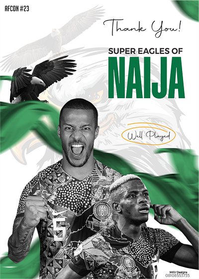 AFCON 2023 Silver Medalists africa graphic design nigeria social media sports flyer