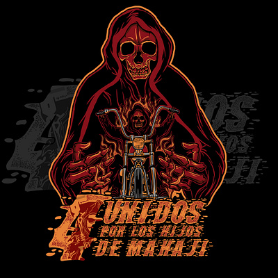 sons of mahaji 4th anniversary art chopper chopperart custom custommotocycle harleydavidson motocycleart skull vector