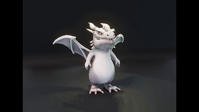 Cartoon White Dragon Animated Low-poly 3D Model 3d 3d model animated dragon 3d model animation cartoon dragon 3d model cartoon white dragon 3d model dragon dragon 3d model graphic design low poly motion graphics rigged dragon 3d model stylized dragon 3d model stylized white dragon 3d model white dragon 3d model