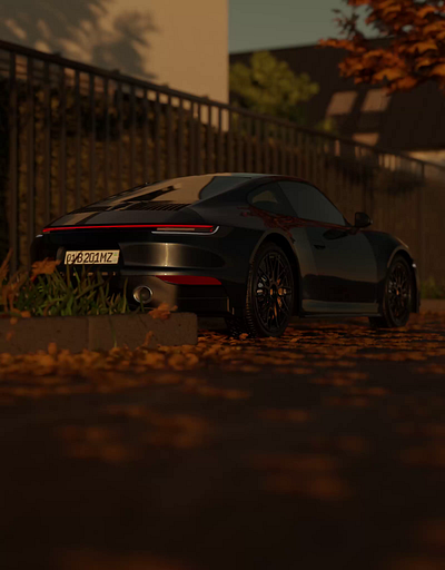 Porsche 3d 3d art animation blender