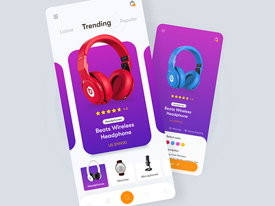 Tech equipments mobile app - Daily UI 23 app dailyui dailyuichallenge equipments headphones mobile mobile app shop tech ui ux