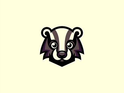 Badger Logo animal badger branding cartoon cute design face icon identity illustration kids logo mark mascot nature original sports symbol symmetry vector