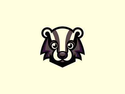 Badger Logo animal badger branding cartoon cute design face icon identity illustration kids logo mark mascot nature original sports symbol symmetry vector